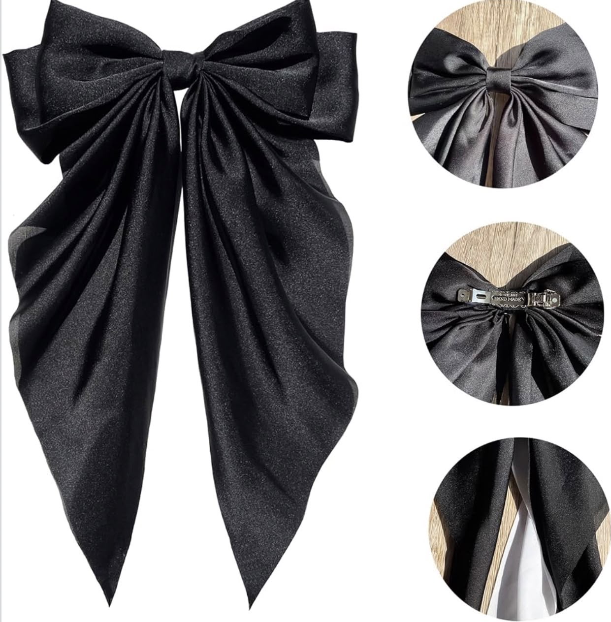 Satin Bow Hair Clips