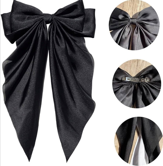Satin Bow Hair Clips
