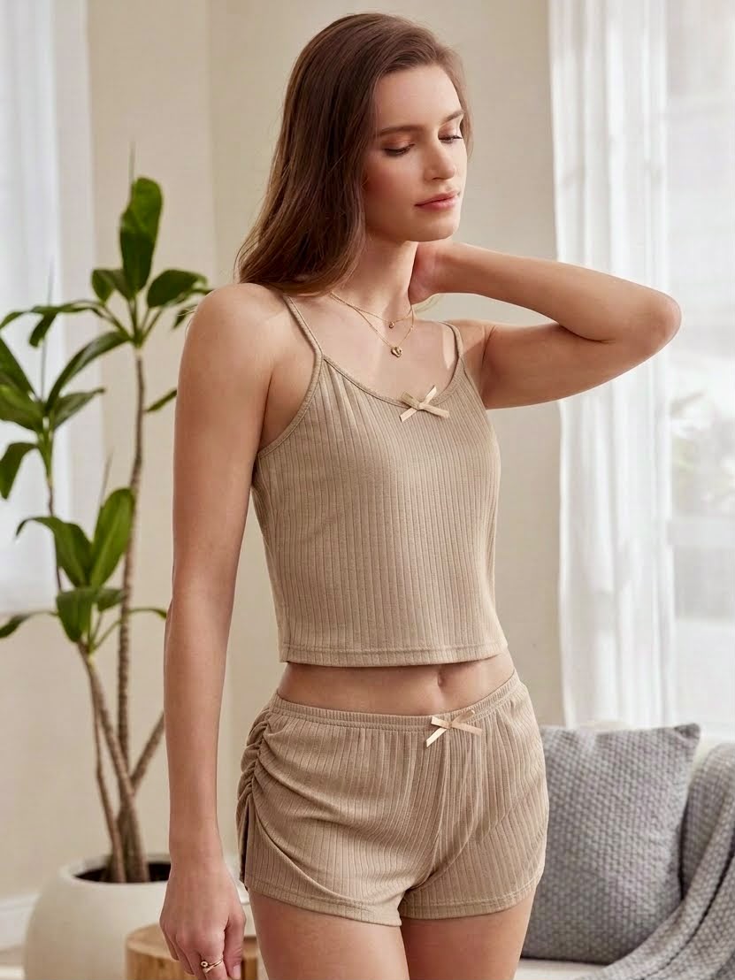 Slit Hem Fitted Pajama Set