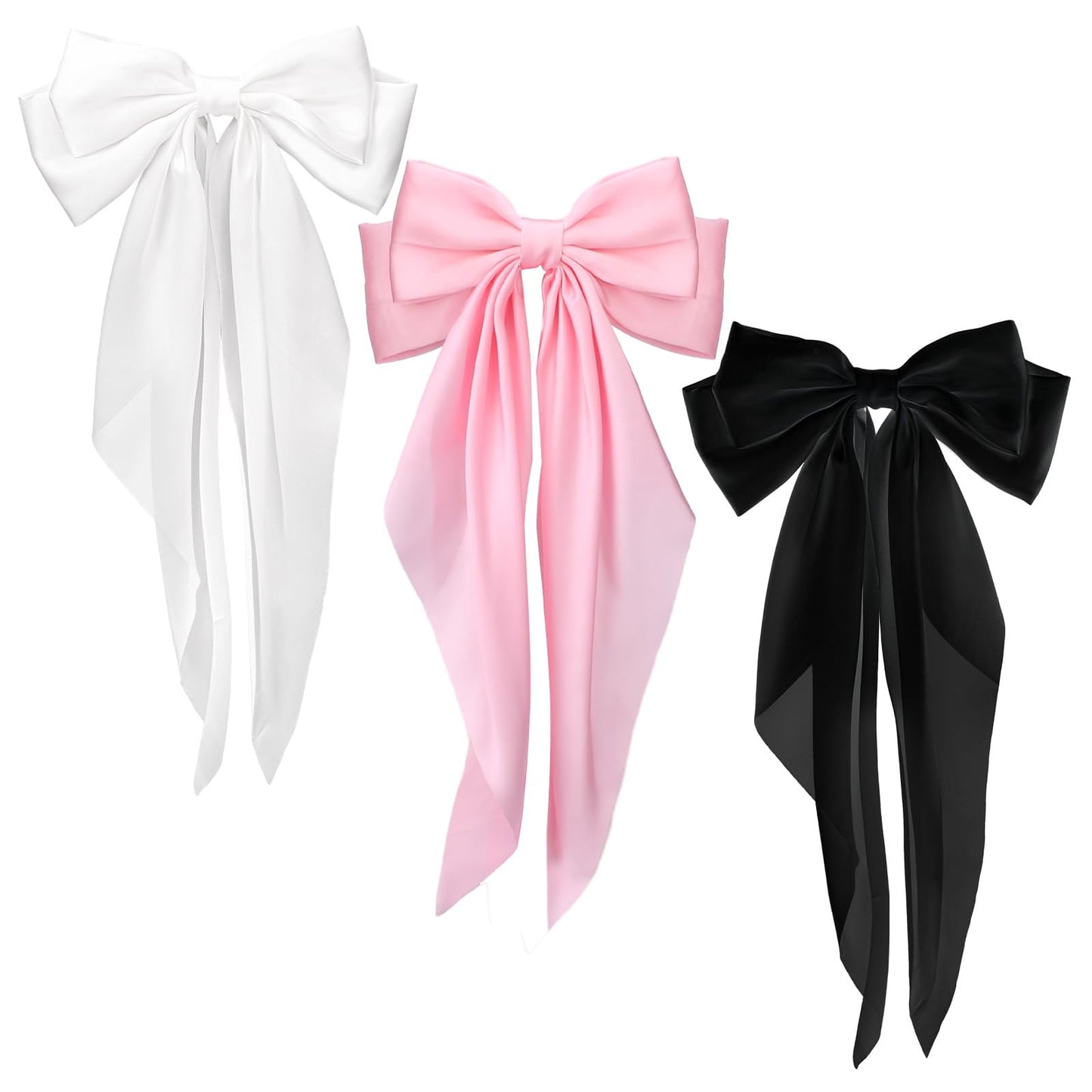 Satin Bow Hair Clips