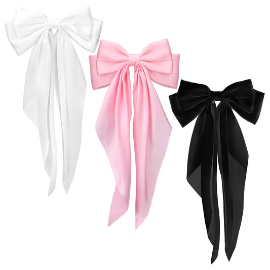 Satin Bow Hair Clips
