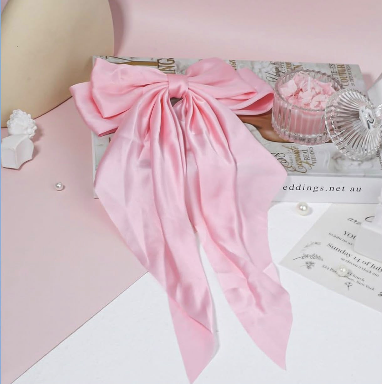 Satin Bow Hair Clips