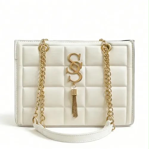 White Faux-leather shoulder Handbag