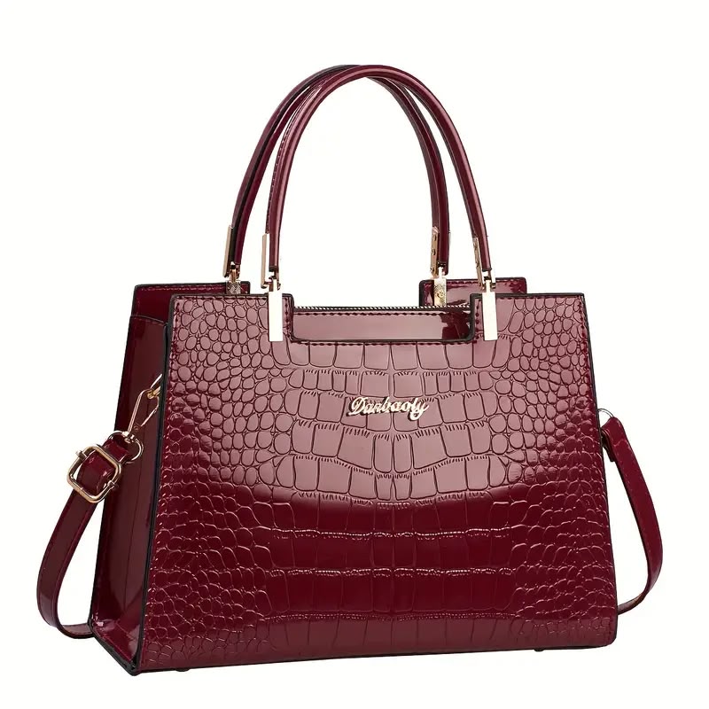 Faux Croc Handbag